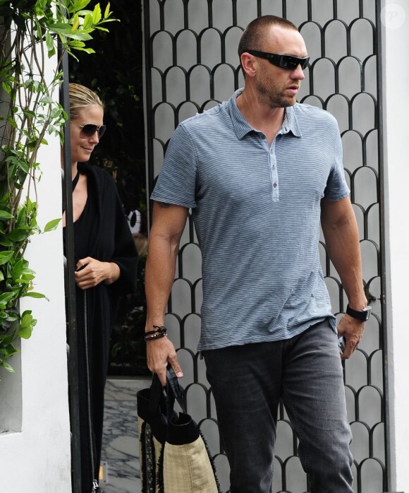Le mannequin Heidi Klum et son compagnon Martin Kirsten sont allés déjeuner au restaurant Cecconi à Beverly Hills. Le 30 avril 2013.