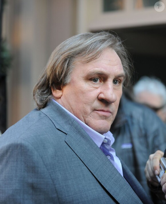 Gérard Depardieu sur le tournage de The June Project à New York, le 25 avril 2013.