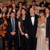 Le prince Albert II de Monaco présidait, accompagné de sa soeur la princesse Caroline de Hanovre, le concert Les Violons de l'espoir, en avant-première à Monte-Carlo le 5 mai 2013.