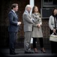 La princesse Madeleine de Suède et son fiancé Chris O'Neill se joignaient au roi Carl XVI Gustaf et la reine Silvia à New York le 8 mai 2013, dans le cadre de leur visite aux Etats-Unis pour le 375e anniversaire de l'arrivée des premiers colons suédois et de leur installation dans le Delaware.