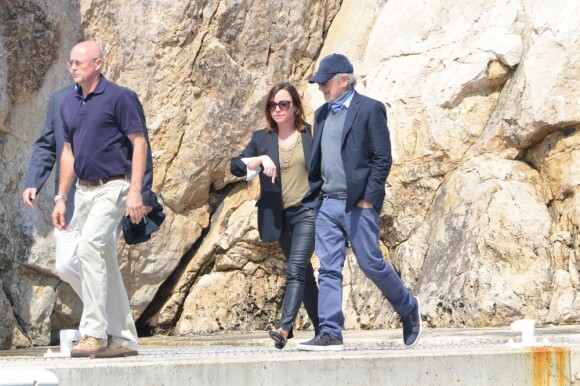 Steven Spielberg en famille à l'hôtel Cap-Eden-Roc à Antibes, le 14 mai 2013.