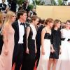 Emma Watson, Claire Julien, Sofia Coppola, Israel Broussard, Taissa Farmiga, Katie Chang arrivent pour la montée des marches du film The Bling Ring pour l'ouverture d'Un Certain Regard au Festival du film de Cannes, le 16 mai 2013.