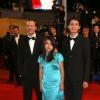 Amat Escalante, Andrea Vergara et Armando Espitia lors de la montée des marches au Festival de Cannes 2013, le 16 mai.