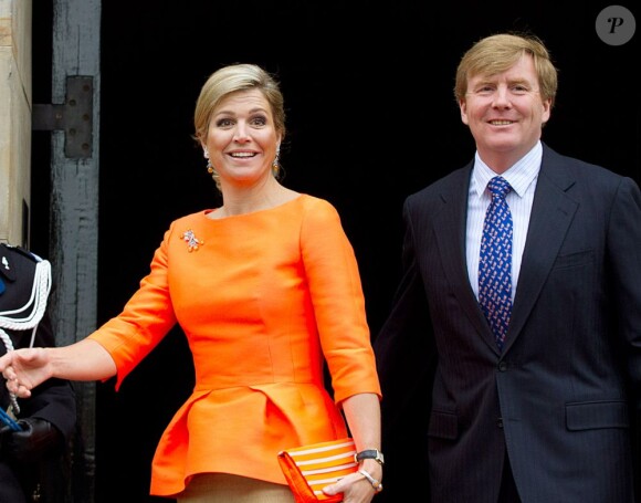 La reine Maxima et le roi Willem-Alexander des Pays-Bas remettaient le 16 mai 2013 les prix annuels du Fonds Orange, à Amsterdam.
