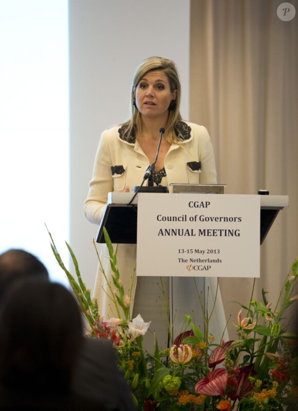 La reine Maxima des Pays-Bas s'exprimait le 15 mai 2013 sur le microdéveloppement dans le cadre du congrès annuel de la CGAP, à Amsterdam.