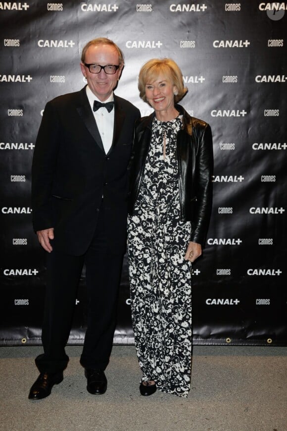 Bertrand Meheut et son épouse lors de la Canal + party durant le 66e Festival de Cannes le 17 mai 2013