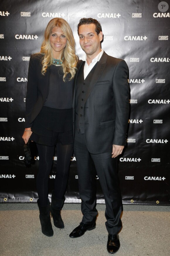 Benjamin Morgaine et sa femme Elodie lors de la Canal + party durant le 66e Festival de Cannes le 17 mai 2013