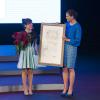 La princesse Victoria de Suède lors de la cérémonie annuelle de remise du Astrid Lindgren Memorial Award, le 27 mai 2013 à Stockholm, attribué cette année à l'Argentine Marisol Misenta.