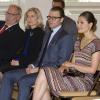 La princesse Victoria de Suède, accompagnée du prince Daniel, prenait part le 23 mai 2013 à une réunion de l'Institut suédois à Rome, à l'Institut culturel italien à Stockholm.