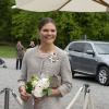 La princesse Victoria de Suède au lancement du livre de prières de la princesse Estelle, le 22 mai 2013 dans le parc Haga.