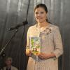 La princesse Victoria de Suède au lancement du livre de prières de la princesse Estelle, le 22 mai 2013 dans le parc Haga.