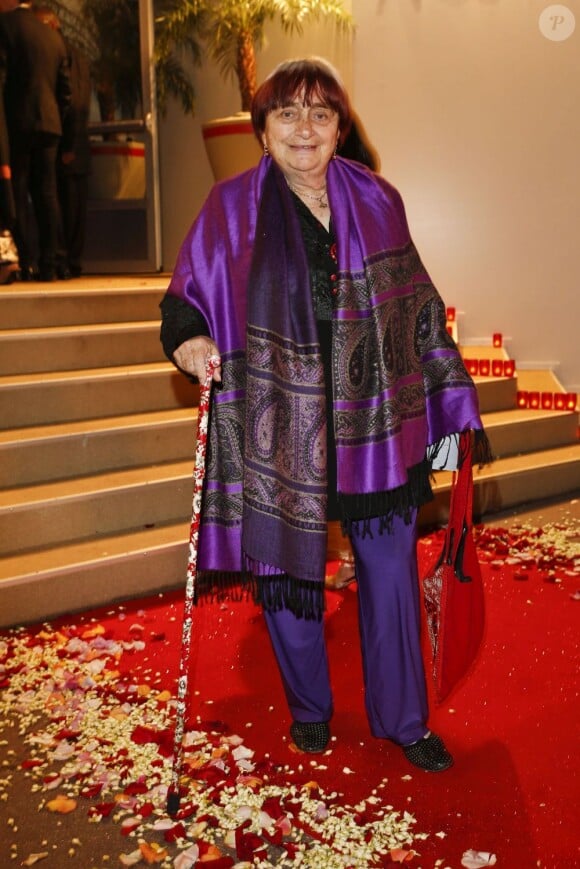 Agnès Varda à la soirée célèbrant le centenaire du cinéma indien lors du 66e Festival du film de Cannes, le 19 mai 2013.