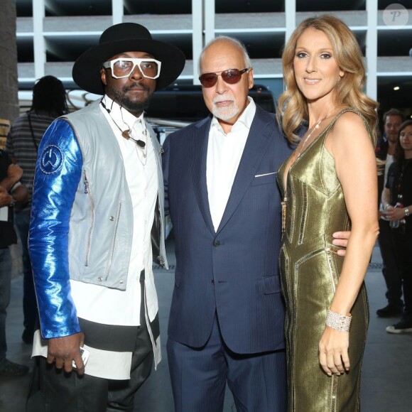 Will.i.am, René Angélil, Céline Dion dans les coulisses des Billboard Music Awards à Las Vegas,le 19 mai 2013.