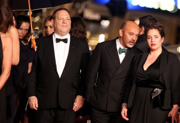 Harvey Weinstein et Christian Louboutin à la montée des marches du film Only God Forgives lors du 66e festival du film de Cannes, le 22 mai 2013.