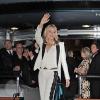 Sharon Stone, armée de son plus beau sourire, a participé à la soirée sur le yacht du créateur le 22 mai 2013