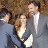 Letizia et Felipe d'Espagne en audience au palais de la Zarzuela, à Madrid, le 22 mai 2013.