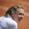 Maria Sharapova à l'entraînement sur la terre rouge de Roland Garros à Paris, le 22 mai 2013