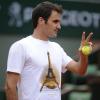 Roger Federer à l'entraînement sur la terre rouge de Roland Garros à Paris, le 22 mai 2013