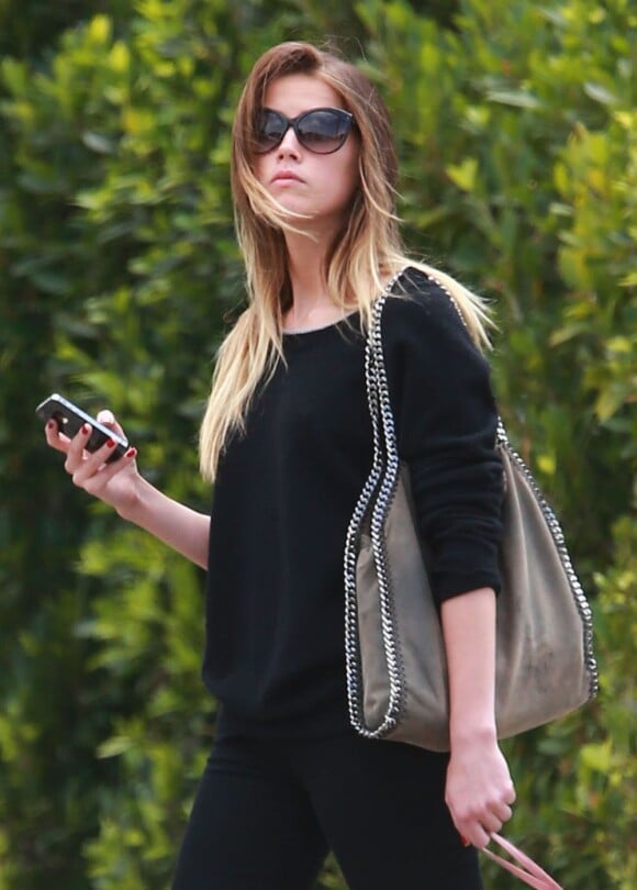 L'actrice Amber Heard se rend à un rendez-vous professionnel avec son chien, à Los Angeles, le 30 avril 2013.