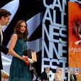 Bérénice Bejo recevant le prix d'interprétation pour Le Passé au Festival de Cannes le 26 mai 2013
