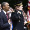 Le président des États-Unis Barack Obama rend hommage aux soldats américains lors du "Jour du souvenir" de toutes les guerres menées par les États-Unis. Lundi 27 mai 2013 à Washington.