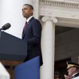 Le président des États-Unis Barack Obama lors de son discours pour le "Jour du souvenir" de toutes les guerres menées par les États-Unis. Lundi 27 mai 2013 à Washington.