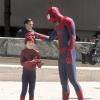 Andrew Garfield en pleine tournage de The Amazing Spider-Man 2 à New York City, le 27 mai 2013.