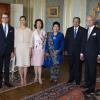 La princesse Victoria de Suède prenait part avec le roi Carl XVI Gustaf, la reine Silvia et le prince Daniel, à la réception du président indonésien Susilo Bambang Yudhoyono et son épouse, le 28 mai 2013 au palais royal, à Stockholm.