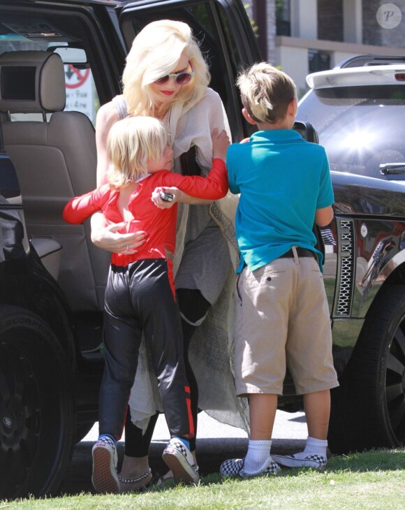 Gwen Stefani emmène ses fils Zuma et Kingston manger une glace à Los Angeles, le 30 mai 2013.