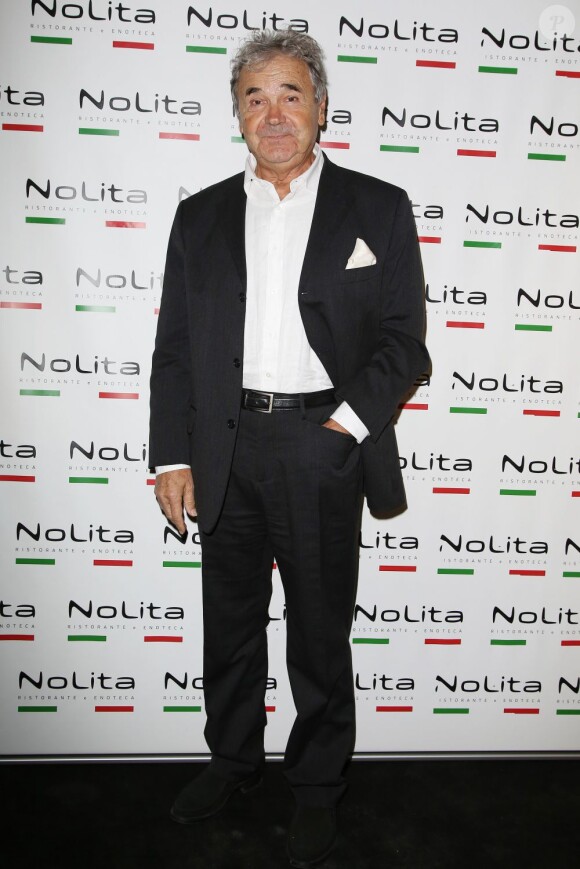 Exclusif - Pierre Perret - Anniversaire de l'incontournable programmateur de télévision et de radio Jacques Sanchez au restaurant NoLita dans le 8e arrondissement de Paris, le 29 mai 2013.