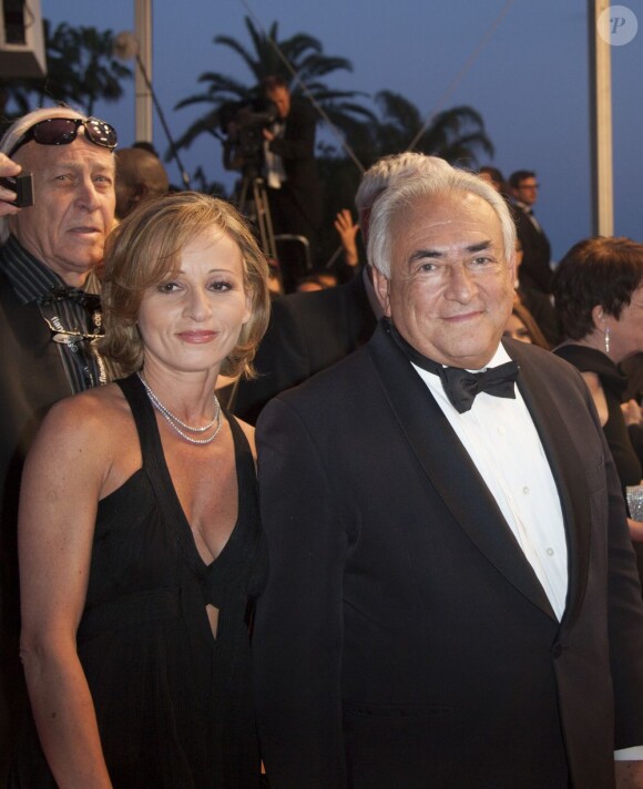 Dominique Strauss Kahn et sa compagne Myriam L'Aouffir sur les marches du 66e Festival de Cannes, le 25 mai 2013.