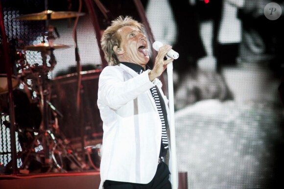 Rod Stewart en concert à l'O2 Arena de Londres le 4 juin 2013, avec son nouvel album, Time.