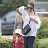 Exclusif - Kristin Davis emmène sa fille Gemma Rose au parc à Brentwood, le 9 Juin 2013.