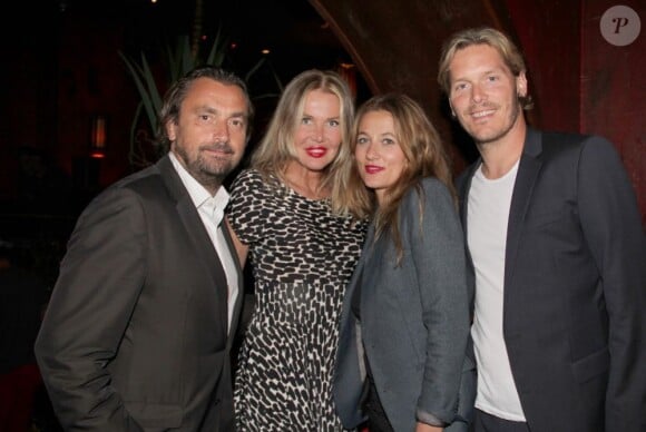 Henri Leconte et sa femme Florentine, Thomas Enqvist et sa femme lors du dîner du Trophée des Légendes au Buddha-Bar à Paris le 5 juin 2013