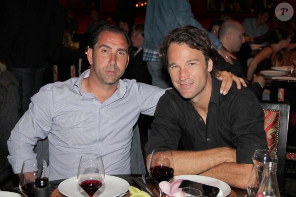 Alberto Costa, Carlos Moya lors du dîner du Trophée des Légendes au Buddha-Bar à Paris le 5 juin 2013