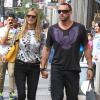 Heidi Klum et Martin Kirsten quittent un restaurant et vont faire du shopping à New York le 11 juin 2013.