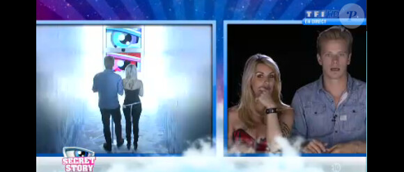 Sonja et Guillaume dans le couloir numérique dans Secret Story 7, vendredi 14 juin 2013 sur TF1