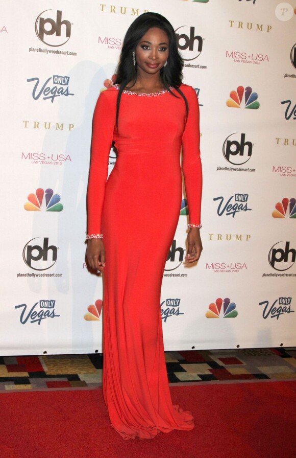 Miss USA 2012 Nana Meriwether à l'élection de Miss USA 2013 à Las Vegas, le 16 juin 2013.