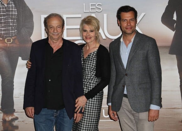 Patrick Chesnais, Fanny Ardant et Laurent Lafitte lors de la présentation du film Les Beaux Jours à Paris le 17 juin 2013