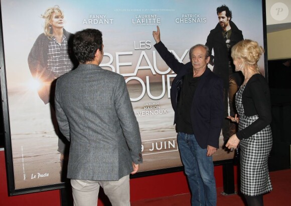 Laurent Lafitte, Patrick Chesnais, Fanny Ardant lors de la présentation du film Les Beaux Jours à Paris le 17 juin 2013