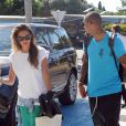 Exclusive - Kevin-Prince Boateng et sa compagne Melissa Satta quittent Ibiza en jet privé le 12 juin 2013.