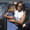 Michelle Obama et ses filles Sasha et Malia arrivent pour leur visite du Mémorial de l'Holocauste à Berlin, le 19 juin 2013.