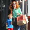 Marcia Cross fait du shopping avec ses filles Eden et Savannah dans le quartier de Brentwood, le 19 juin 2013