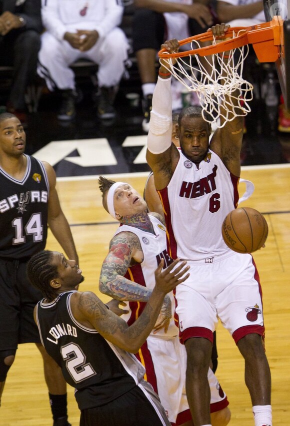 LeBron James lors du match 6 des finales NBA à Miami, le 18 juin 2013.