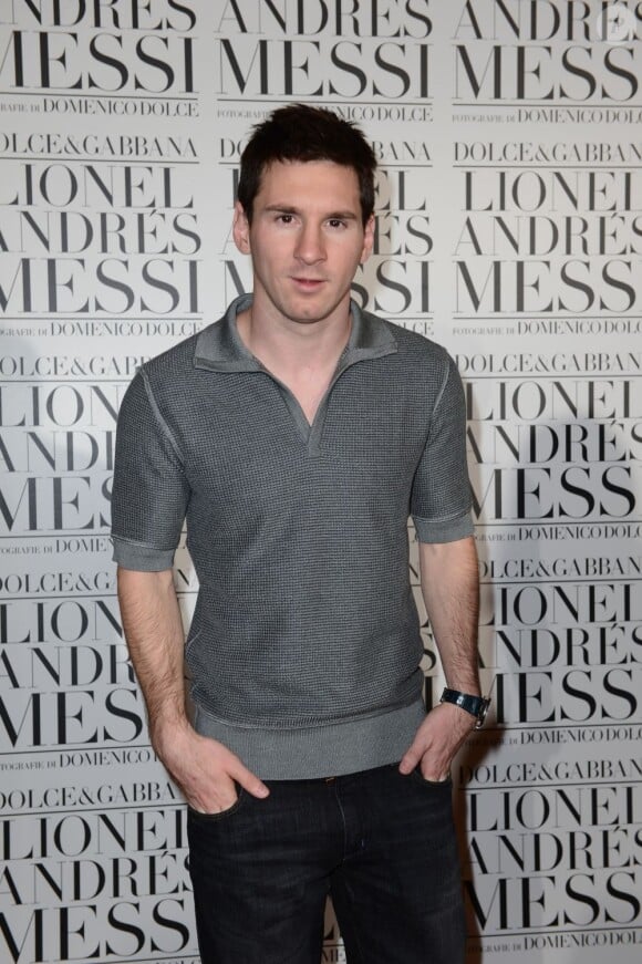 Lionel Messi à la presentation du "livre de Lionel Messi" par Dolce & Gabbana, le 22 juin 2013 à Milan.