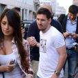 Lionel Messi et sa compagne Antonella Roccuzzo à Milan, le 14 mai 2013.