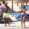 Christian Audigier et sa fiancée Nathalie Sorensen en vacances à Mykonos le 24 juin 2013.