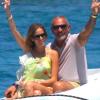 Christian Audigier et sa fiancée Nathalie Sorensen en vacances en Sardaigne, le 23 Juin 2013.