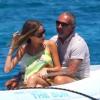 Christian Audigier et sa fiancée Nathalie Sorensen en vacances en Sardaigne, le 23 Juin 2013.