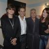 Anne-Marie Périer (épouse de Michel Sardou), Nicolas Sarkozy, Michel Sardou, Carla Bruni-Sarkozy, Nicole et Gilbert Coullier dans les loges de l'Olympia à Paris le 7 juin 2013.